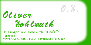 oliver wohlmuth business card